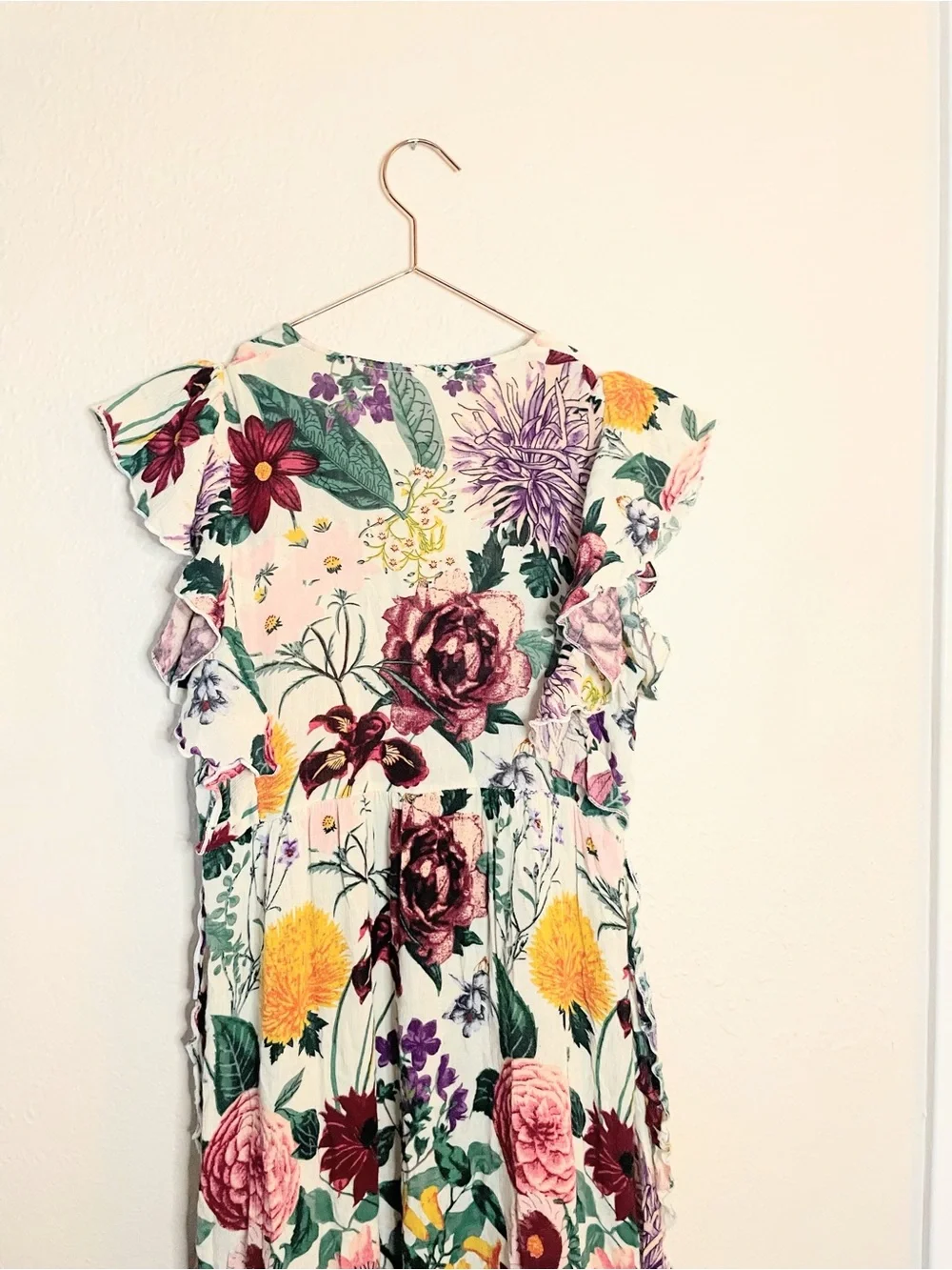 Free People Bonita Floral Ruffle Midi Dress XS